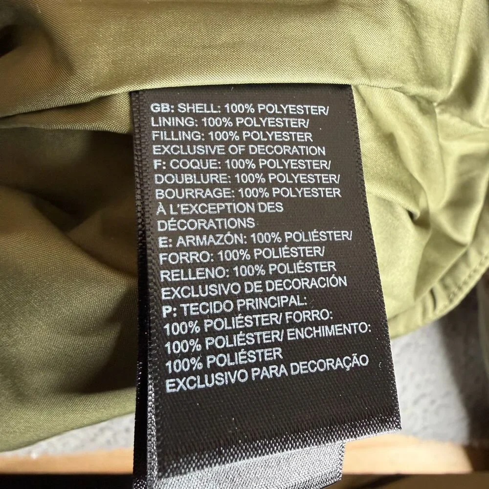 THE NORTH FACE Puffer Jacket Men Small Burnt Olive Green Everyday Insulated Logo
